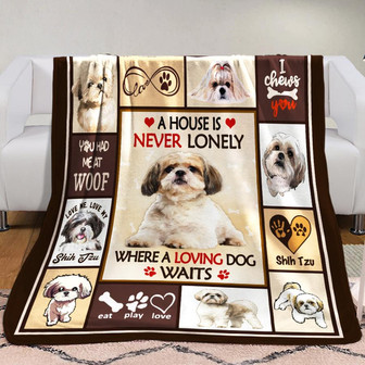 Shih Tzu Dog Fleece Blanket Throw Blanket Christmas Throw Blanket - Thegiftio UK