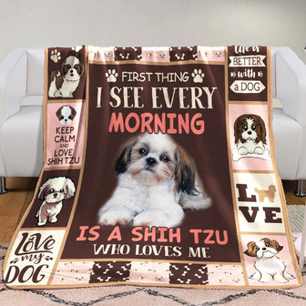 Shih Tzu Dog Mom Fleece Blanket Throw Blanket Christmas Throw Blanket - Thegiftio UK
