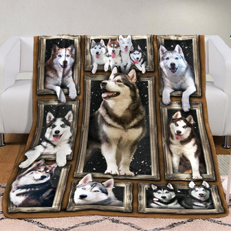 Siberian Husky Dog Fleece Blanket Throw Blanket Christmas Throw Blanket - Thegiftio UK