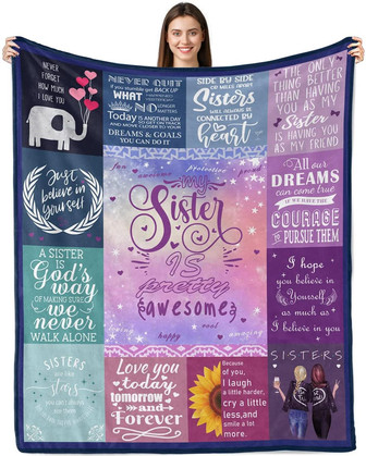Sister Blanket Sister Birthday Gifts from Sister Sister Gift from Sister Best Friend for Sister Girls Women Throw Blankets for Bed Couch - Thegiftio
