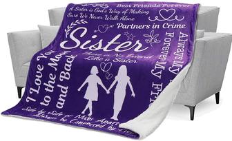 Sister Blanket - Soft, Cozy, Warm Fleece Fabric with Kind, Inspirational Words - Thoughtful Sister Gifts from Sister Christmas, Birthday - Thegiftio UK