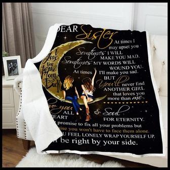 To My Sister Fleece Blanket I Love You To The Moon And Back - Gift For Sister Gift For Christmas, Home Decor - Thegiftio UK