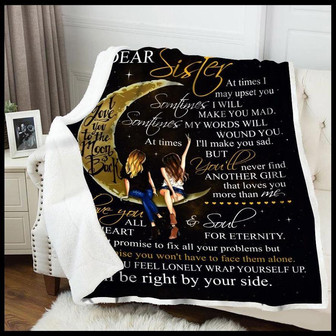 To My Sister Fleece Blanket I Love You To The Moon And Back - Gift For Sister Gift For Christmas, Home Decor - Thegiftio UK