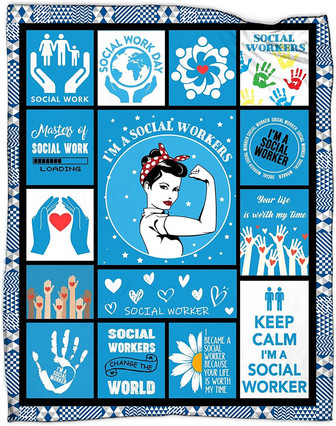 Social Worker Blanket, Social Worker Graduation Gifts for Her Him, Social Worker Appreciation Gifts for Women Men - Thegiftio