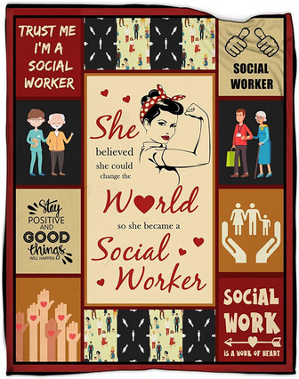 Social Worker Blanket Gifts, Social Worker Gifts for Women, Social Worker Appreciation Graduation Gifts - Thegiftio