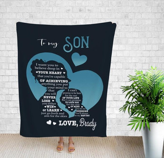 To My Son Blanket, Personalized Heart Blanket, Custom Gift Ideas For Your Son, Gift From Mom. - Thegiftio UK