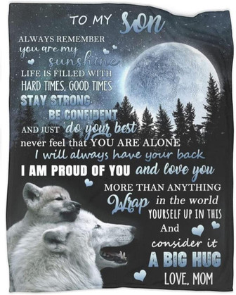To My Son Blanket from Mom Birthday Gifts for Son Flannel Blanket for Anniversary Graduation for Couch Sofa Bedroom - Thegiftio UK