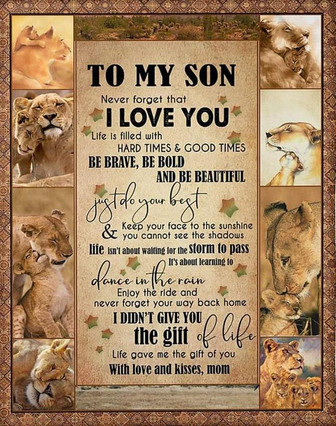 Son Blanket From Mom To My Son Never Forget That I Love You Mom Lions Wild Blanket Home Decor Bedding Couch Sofa Soft - Thegiftio