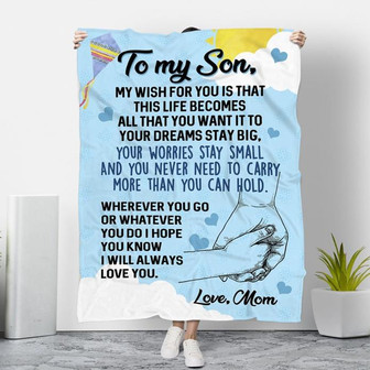 To my son Customized blanket - Gift for son from mom Fleece Christmas Gift from Mom blanket Christmas gift Christmas Blanket - Thegiftio UK