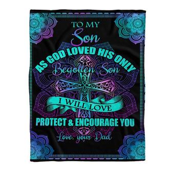 To My Son As God Loved His Only Begotten Son Fleece Blanket - Gift For Son Gift For Christmas, Home Decor - Thegiftio UK