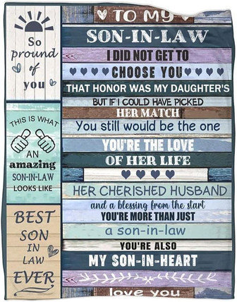 To My Son in Law Blanket From Father Mother In Law Gifts Ideas for Son-in-Law Throws Blankets - Thegiftio