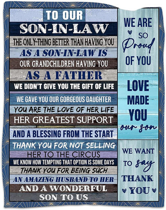 To Son in Law Gift Blanket Birthday Gift Ideal for Son-in-Law Throw from Mother in Law Blankets Soft Warm - Thegiftio UK