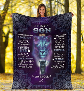 To my son lion blanket Special gift for son Fleece Christmas Gift from Mom Dad Lion blanket Christmas gift Christmas Blanket - Thegiftio