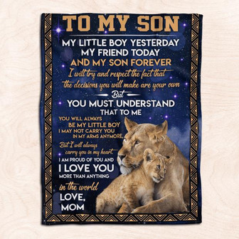 To My Son Lion Gift For Son From Mom Birthday Gift Home Decor Bedding Couch Sofa Soft And Comfy Cozy - Thegiftio UK