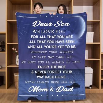 Son Gifts from Mom and Dad - Throw Blanket for Son from Mom and Dad Throw Birthday Gifts Blankets - Thegiftio UK