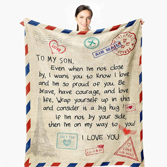 Son Gifts from Mom - Son Blanket from Dad - Birthday Graduation - Thegiftio UK