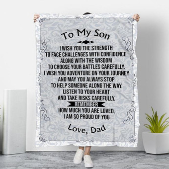 To my son - Gift for son from dad Fleece Christmas Gift from Dad blanket Christmas gift Christmas Blanket Customized blanket - Thegiftio UK