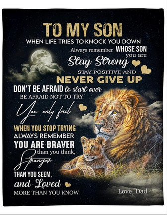 To my son - Gift for son Lion Fleece Christmas Gift from Mom Dad Lion blanket Christmas gift Christmas Blanket Custom blanket - Thegiftio