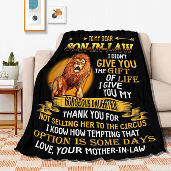 To My Son-in-Law Blanket, Lion Blanket, Gift From Mother-in-Law - Thegiftio UK