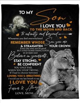 Special gift for son Fleece Blanket To My Son Mom Christmas Gift from Mom Dad Lion blanket Christmas gift Christmas Blanket Family Son Gift - Thegiftio UK