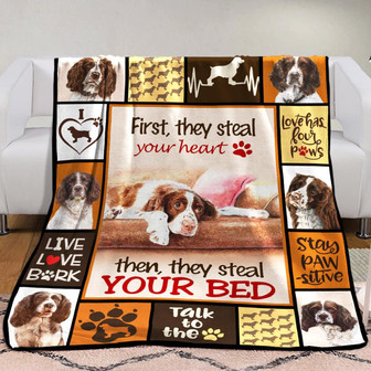 Spinger Spaniel Dog Fleece Blanket Throw Blanket Christmas Throw Blanket - Thegiftio UK