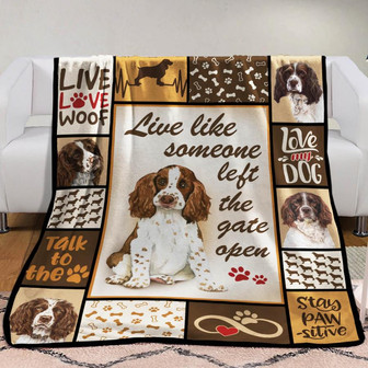 Spinger Spaniel Dog Fleece Blanket Throw Blanket Christmas Throw Blanket - Thegiftio UK