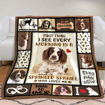 Springer Spaniel Dog Fleece Blanket Throw Blanket Christmas Throw Blanket - Thegiftio UK