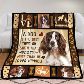 Springer Spaniel Dog Fleece Blanket Throw Blanket Christmas Throw Blanket - Thegiftio UK