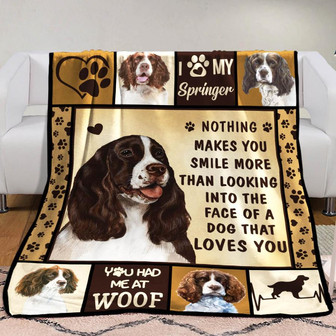 Springer Spaniel Dog Fleece Blanket Throw Blanket Christmas Throw Blanket - Thegiftio UK