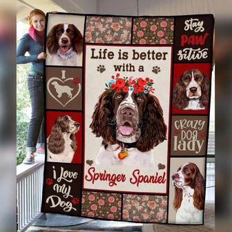 Springer Spaniel Dog Fleece Blanket Throw Blanket Christmas Throw Blanket - Thegiftio UK
