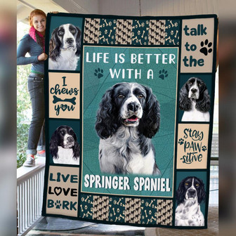 Springer Spaniel Dog Fleece Blanket Throw Blanket Christmas Throw Blanket - Thegiftio UK
