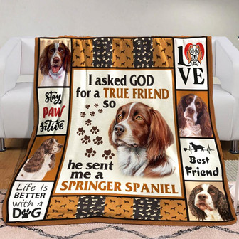 Springer Spaniel Dog Fleece Blanket Throw Blanket Christmas Throw Blanket - Thegiftio UK