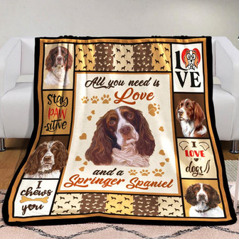 Springer Spaniel Dog Fleece Blanket Throw Blanket Christmas Throw Blanket - Thegiftio UK