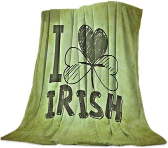 St Patrick Day Blanket - I Love Irish St. Patrick's Day Throw Blanket - Thegiftio UK