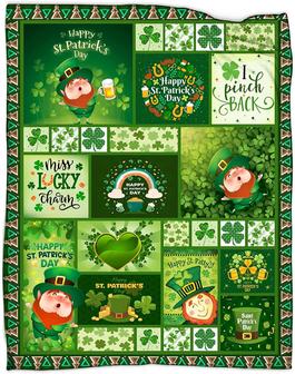 St. Patricks Day Blanket Clover Leaf Green Shamrock Throws Blankets - Thegiftio UK