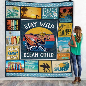 Stay Wild Ocean Child Fleece Blanket Throw Blanket Christmas Throw Blanket - Thegiftio