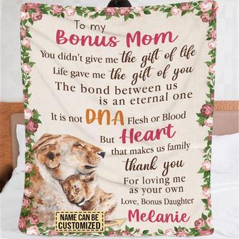 To My Step Mom Blanket - Lion Blanket - Personalized Lion Daughter To Bonus Mom It Is Not DNA Custom Fleece Blanket - Thegiftio UK