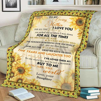 Sunflower Blanket To My Mom I Love You With All My Heart, Love Your Daughter, Gift For Mom Family Home Decor - Thegiftio UK