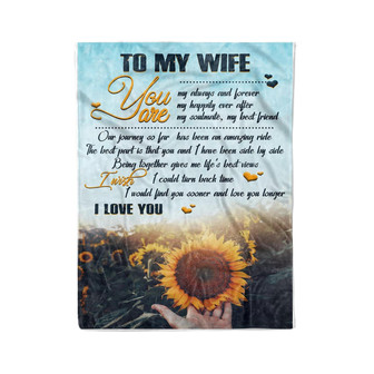 Sunflower Blanket To My Wife You Are My Soulmate,Fleece Blanket Gift For Wife Home Decor Bedding Couch Sofa Soft - Thegiftio UK