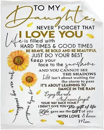 Sunflower Love Letter to My Daughter Fleece Blanket Gift For People Home Decor Bedding Couch Sofa Soft And Comfy Cozy - Thegiftio