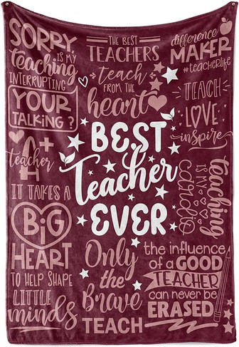 Teacher Appreciation Bed Flannel Fleece Blankets, Thank You Presents for Women Friends, Retirement Leaving for All Teacher, Dance Art Science Teacher - Thegiftio