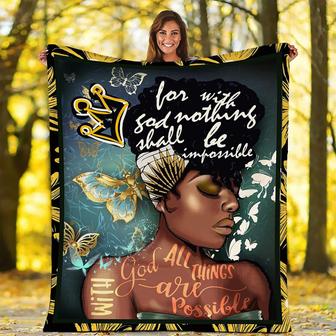 Throw Blanket African Women - Flannel Blanket Ultra Soft Fleece for Black Queen American - Thegiftio UK