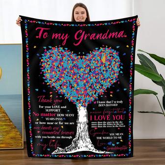 Throw Blanket To My Grandma Gift from Granddaughter Mothers Day Birthday Soft Throw Bed Blanket - Thegiftio UK