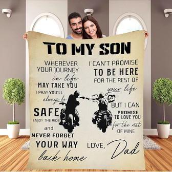 Throw Blankets To My Son Gifts From Mom, Dad - Blanket for Birthday, Christmas - Motorbike Blanket - Thegiftio UK