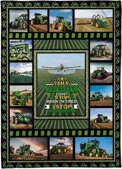 Tractor Funny Blanket I Am A Farmer Bed Throw Blanket Gift for Fathers Day, Papa, Mother, Grandma, Grandfather - Thegiftio UK