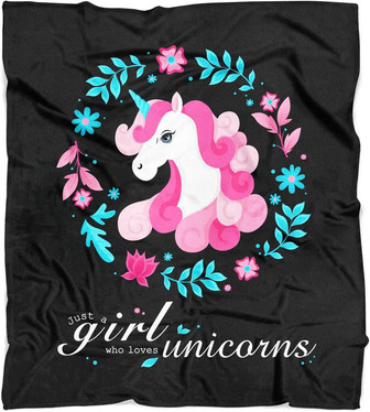 Unicorn Blanket Unicorns Gifts for Girls & Women - Just A Girl Who Loves Unicorn Throw Blanket - Thegiftio