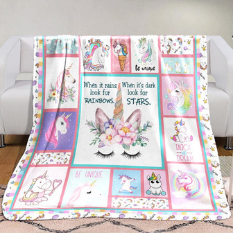 Unicorn Fleece Blanket Throw Blanket Christmas Throw Blanket - Thegiftio