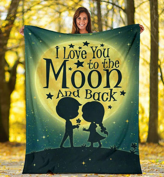 To My Wife Blanket From Husband To My Wife I Love You To The Moon And Back Blanket - Thegiftio
