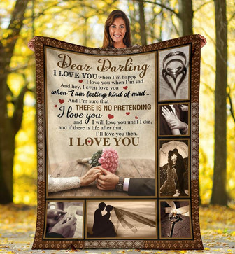  Wife Couple Wedding Blanket Gift For Wife From Husband Dear Darling I Love You When I Am Happy Wife Blanket - Thegiftio