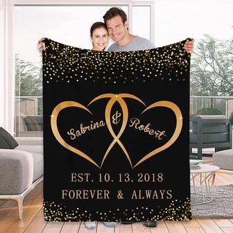 To My Wife Custom Throw Blanket from Husband, Personalized Blanket with Name & Anniversay Date, Mother's Day to Wife Gift Annicersary Gifts for Wife, Birthday Gifts for Her, Valentine's Day to Wife Gift, Soft Bed Flannel Blanket - Thegiftio UK